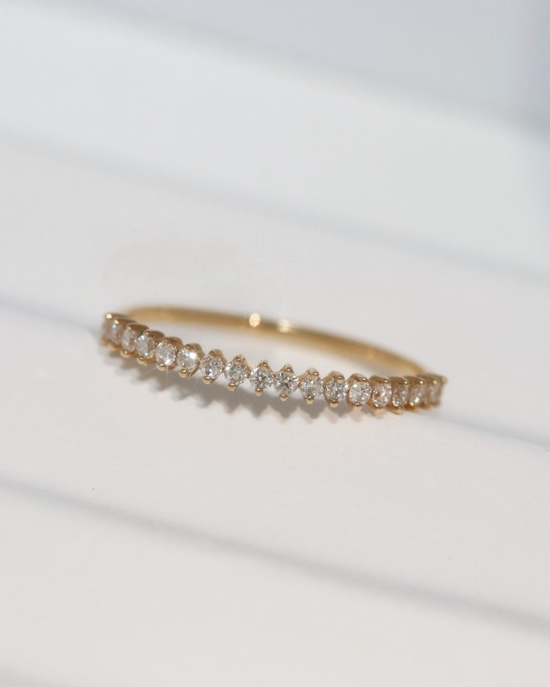 Two Prongs Diamond Half Eternity Ring