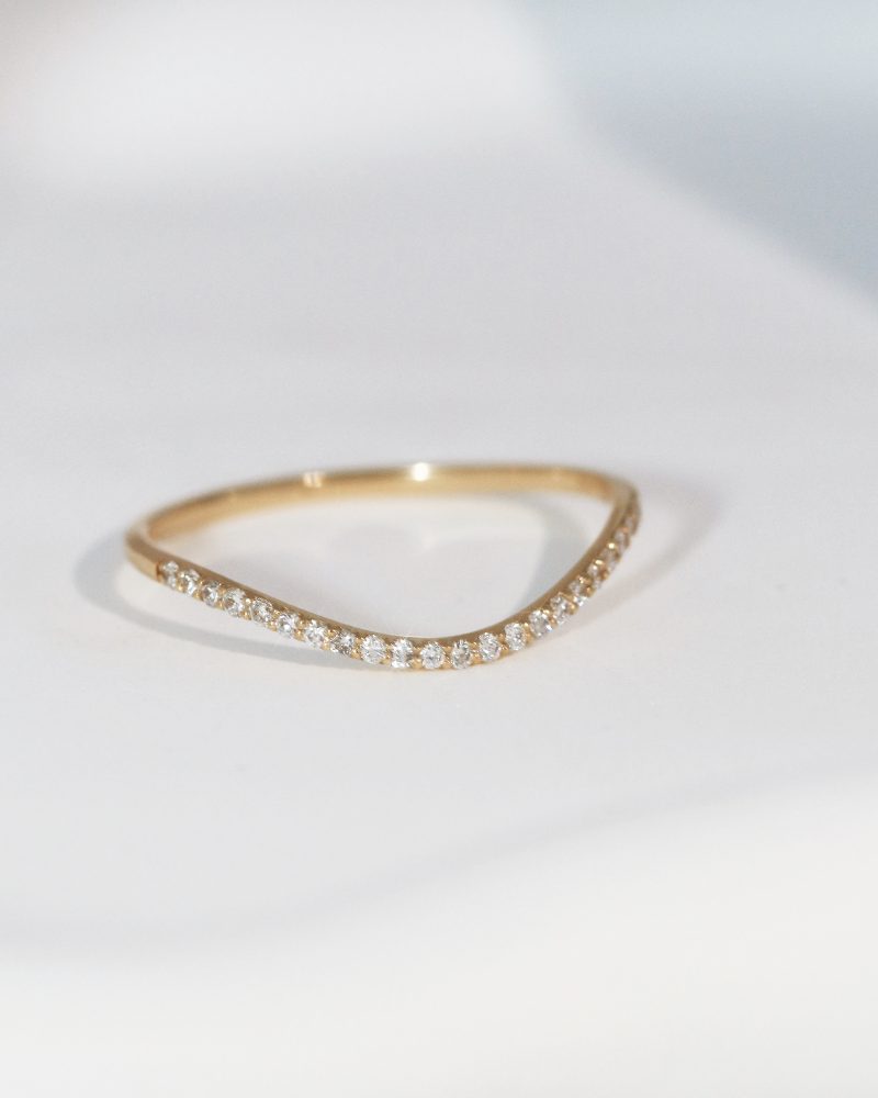 Wavy Half Eternity Diamond Ring