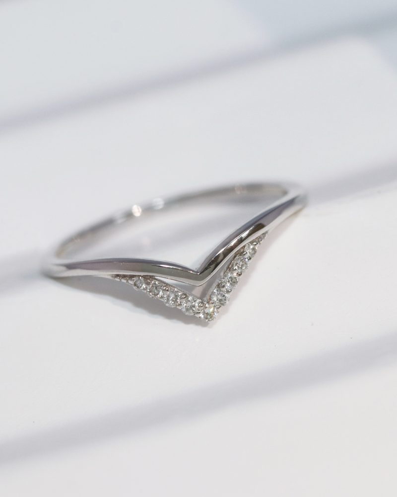 V Shape Double Layer Diamond Ring