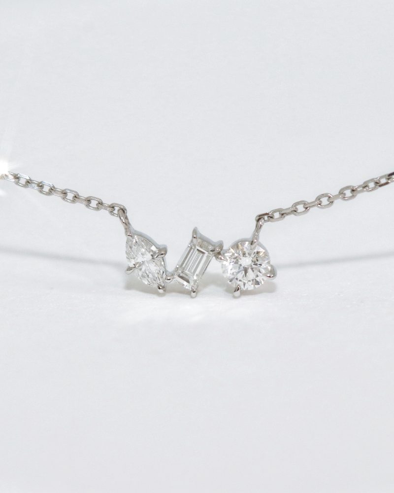 Three Stone Diamond Necklace