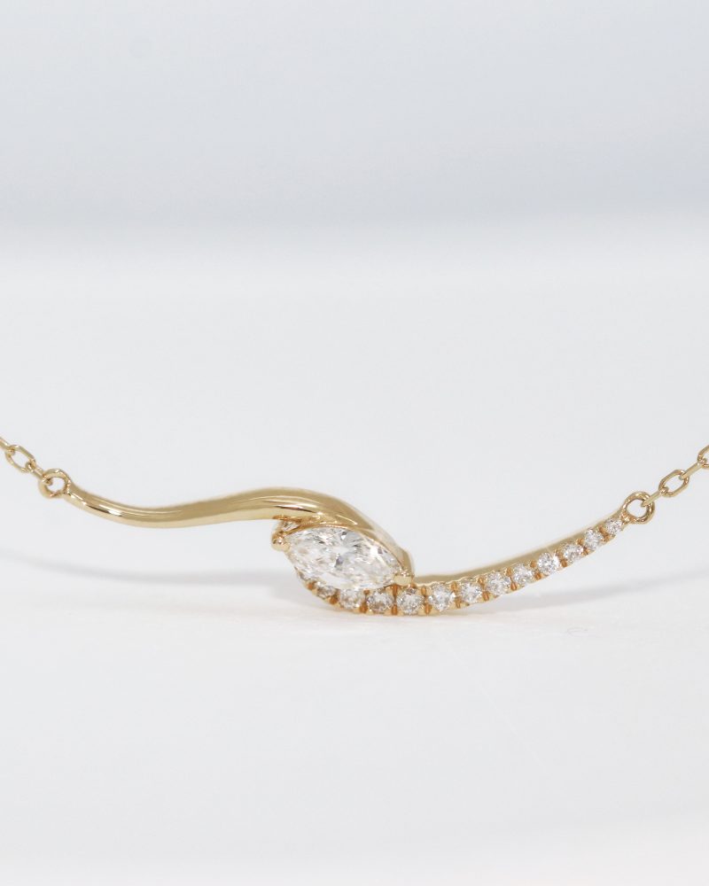 0.20ct Marquise and Round Diamond Necklace