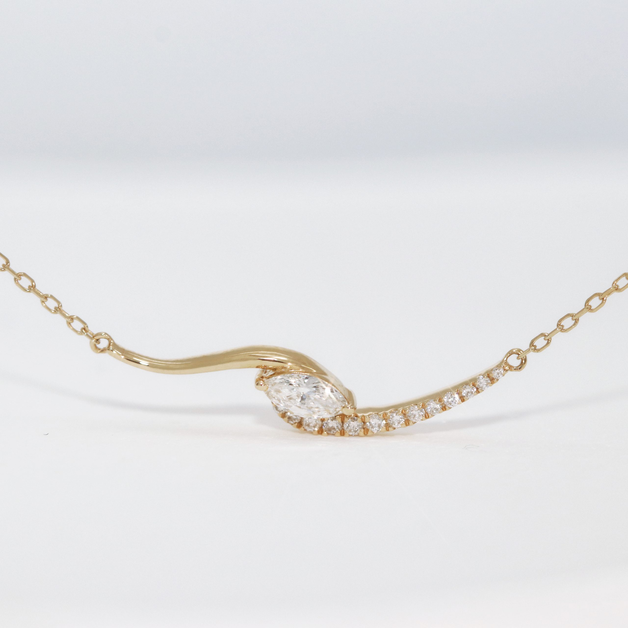 0.20ct Marquise and Round Diamond Necklace