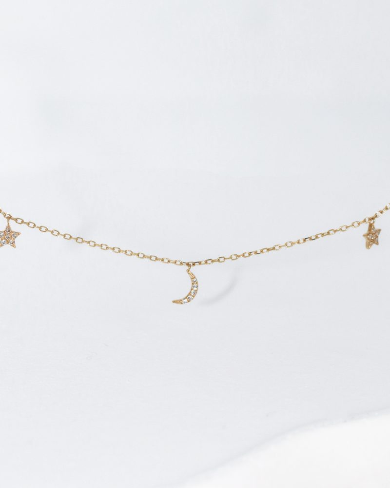 Moon & Stars Diamond Necklace