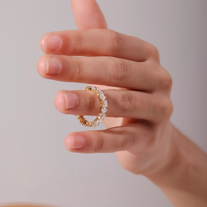 Heart Shape Diamond Eternity Ring - Image 3