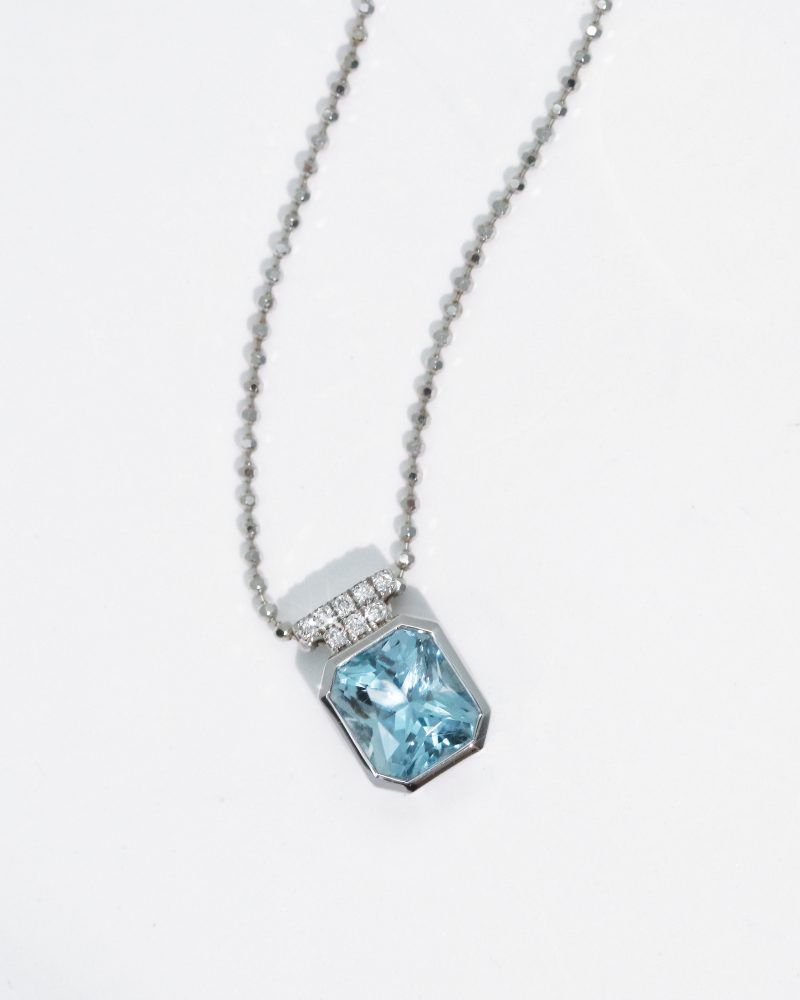 Aquamarine & Diamond Necklace