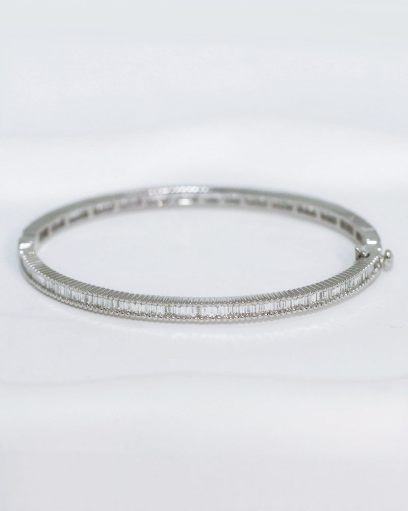 Eternity Milgrain Baguette Diamond Bangle