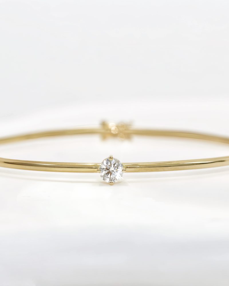 Round Diamond Solitaire Bangle