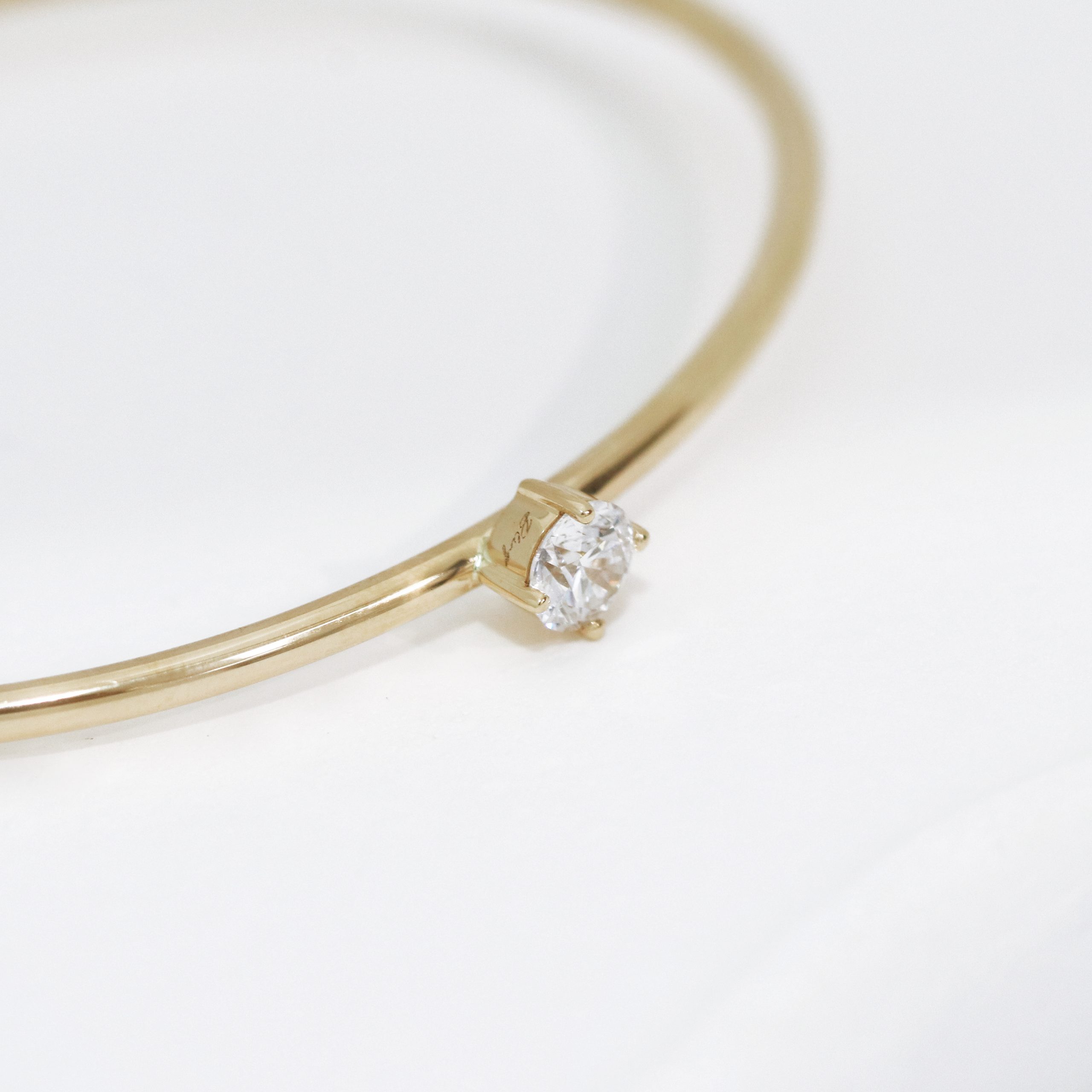 Round Diamond Solitaire Bangle - Image 2