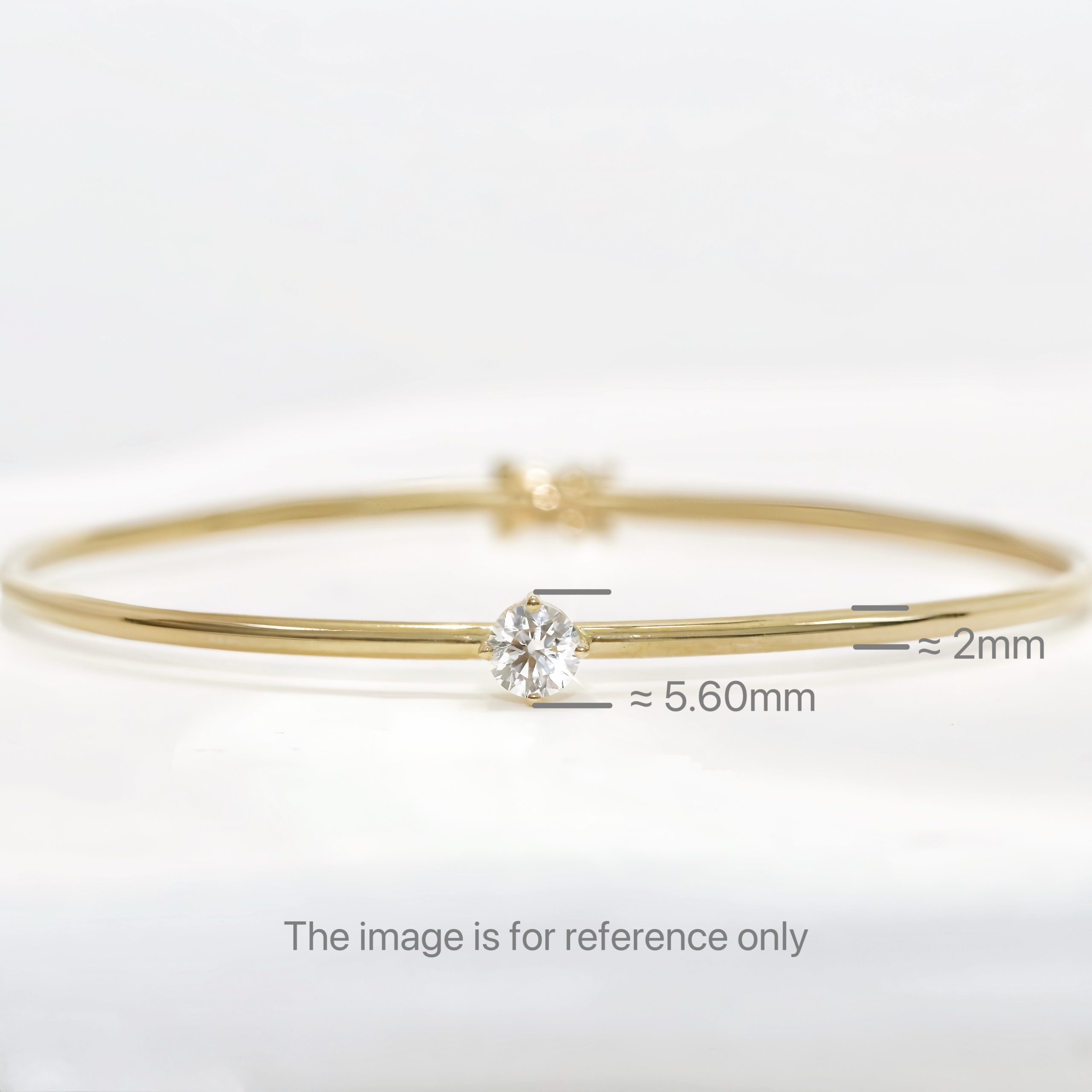 Round Diamond Solitaire Bangle - Image 5