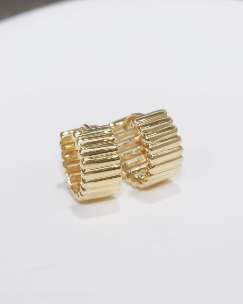 Plain Gold Accordion Hoop Earrings