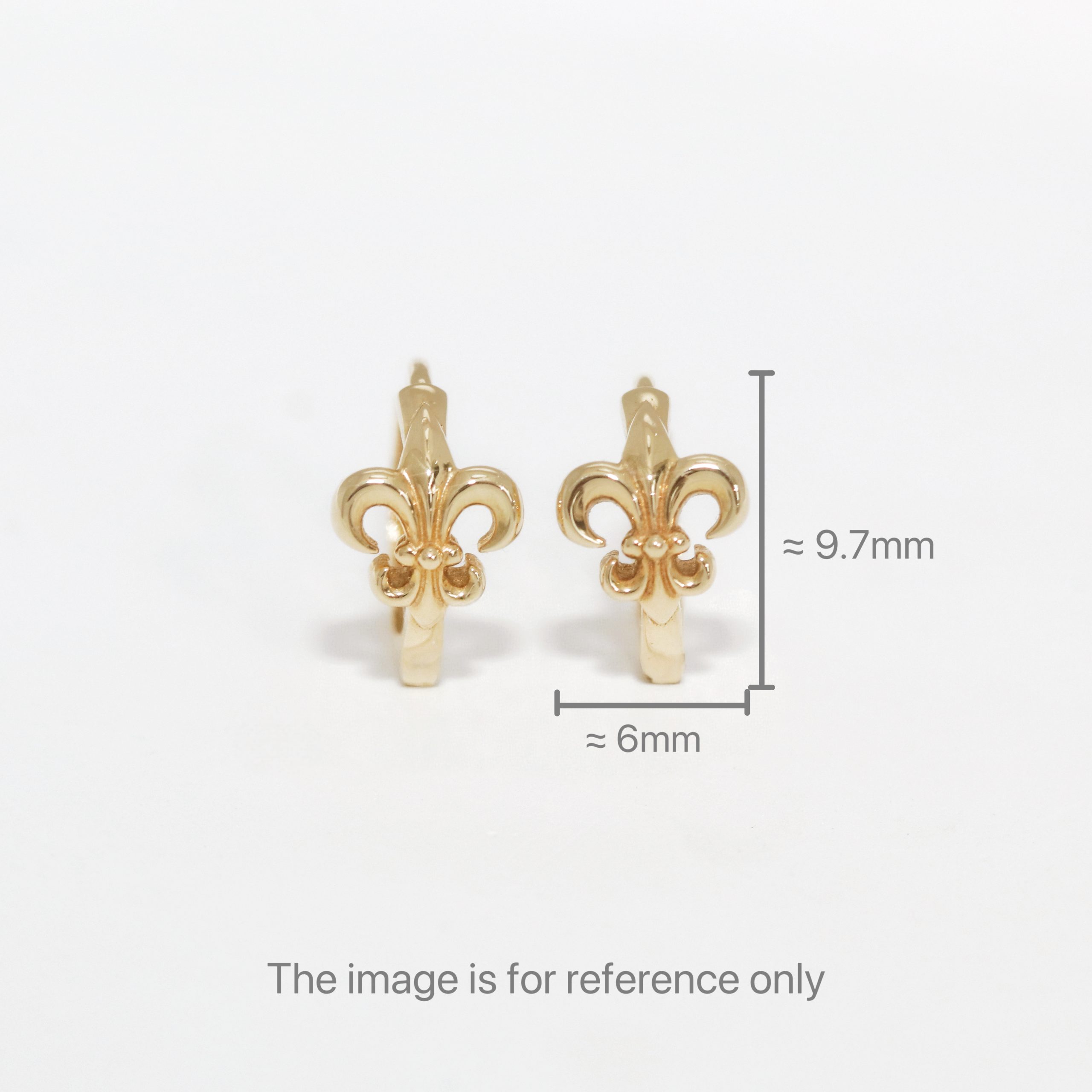 Plain Gold Fleur-de-Lis Hoop Earrings - Image 3