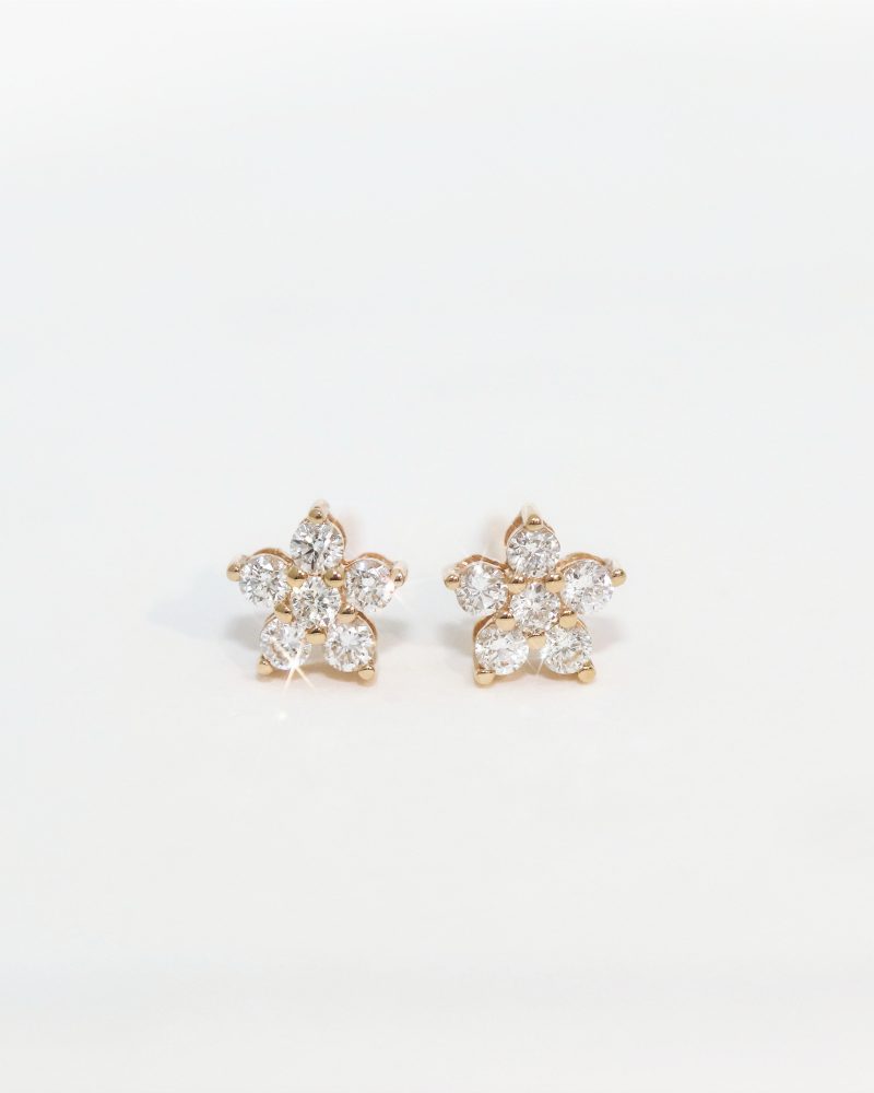 Flower Diamond Stud Earrings