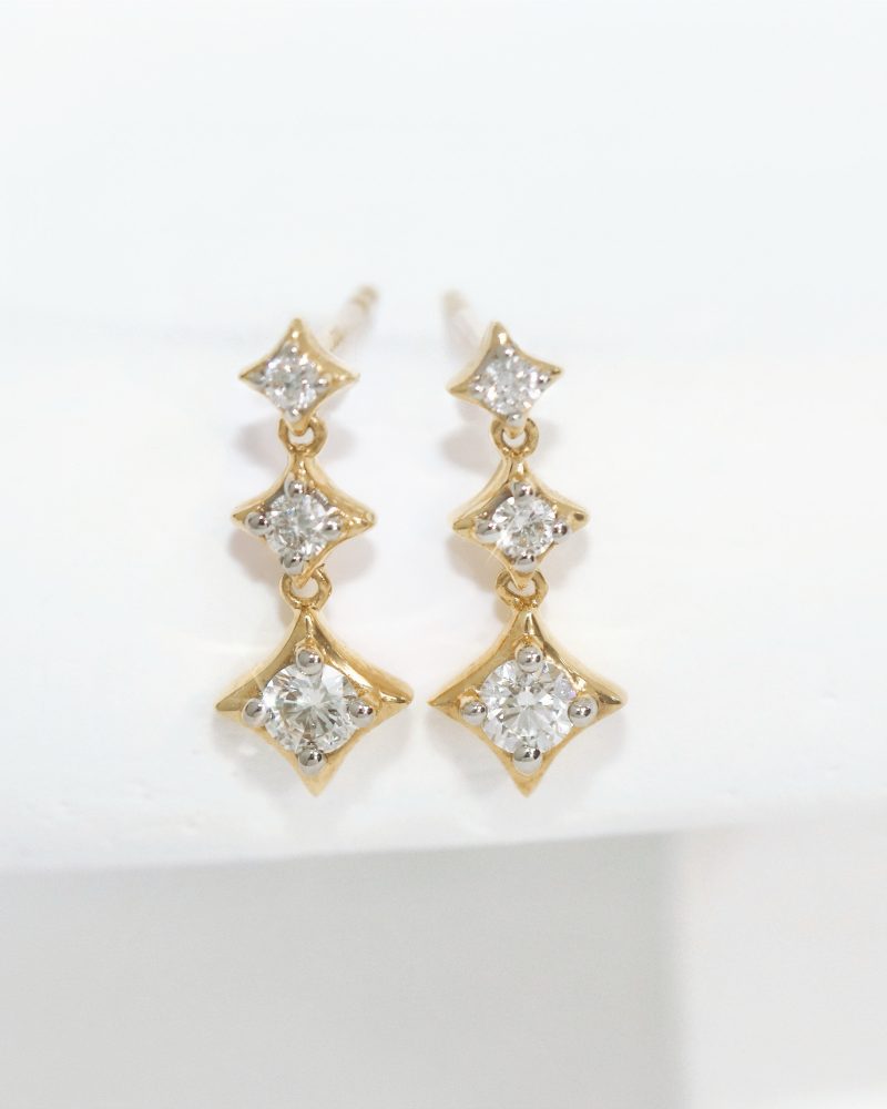 Star Diamond Drop Earrings