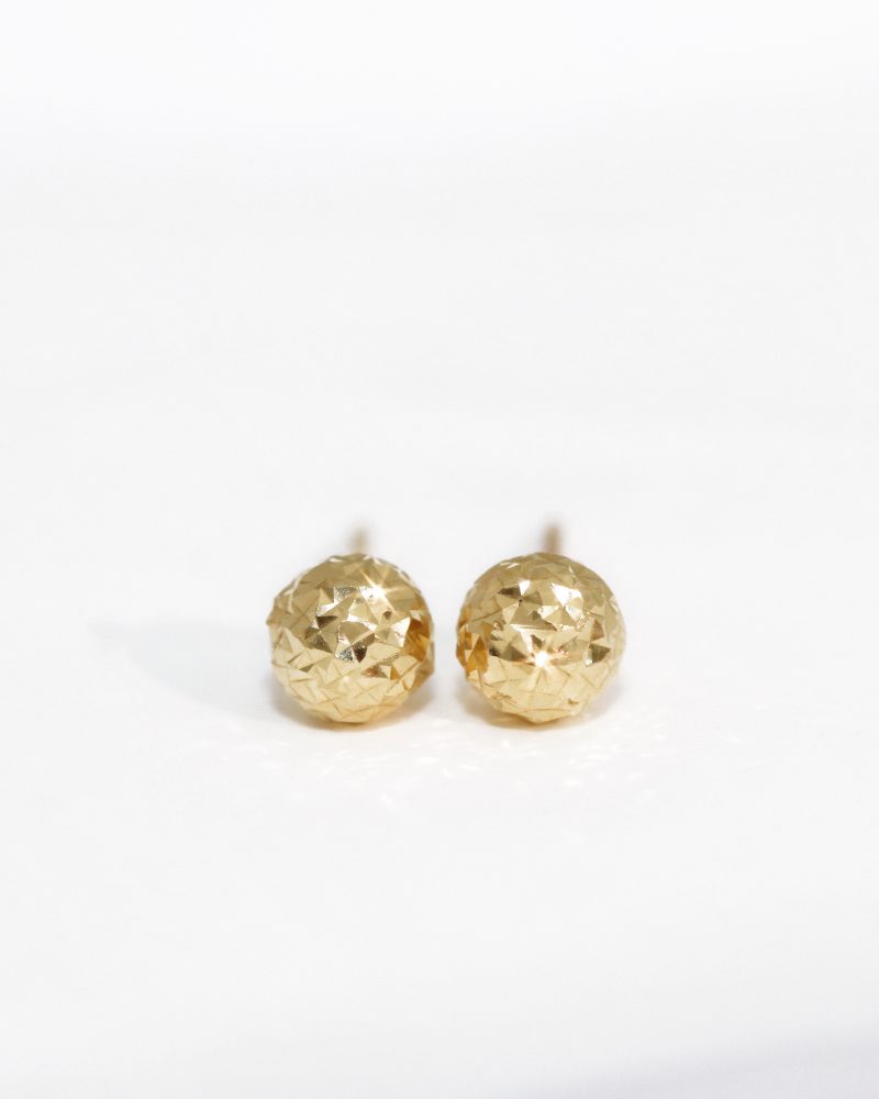 Diamond Cut Ball Stud Earrings