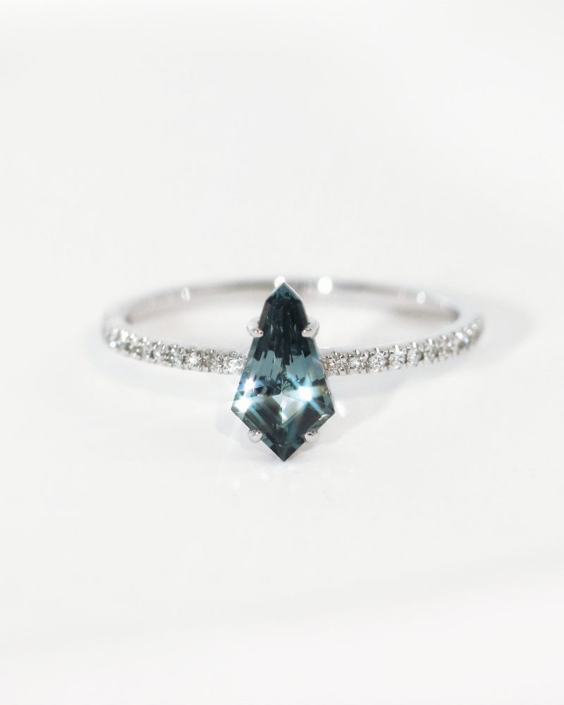 Step Cut Kite Spinel Diamond Ring