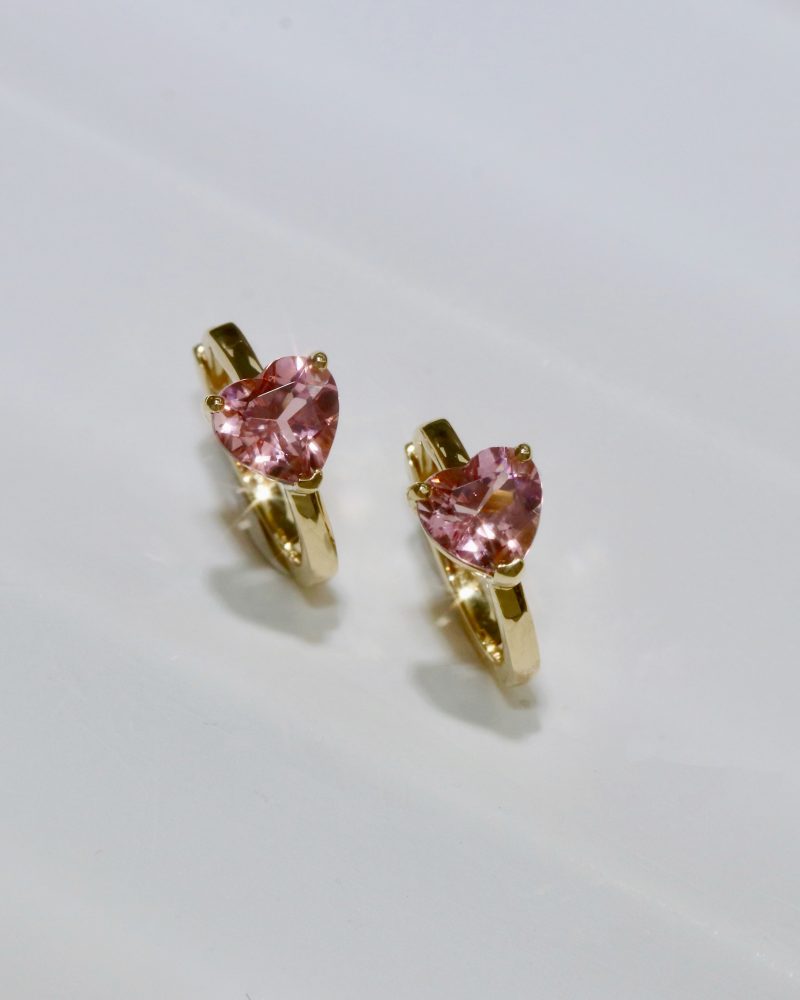 Heart Shape Tourmaline Earrings