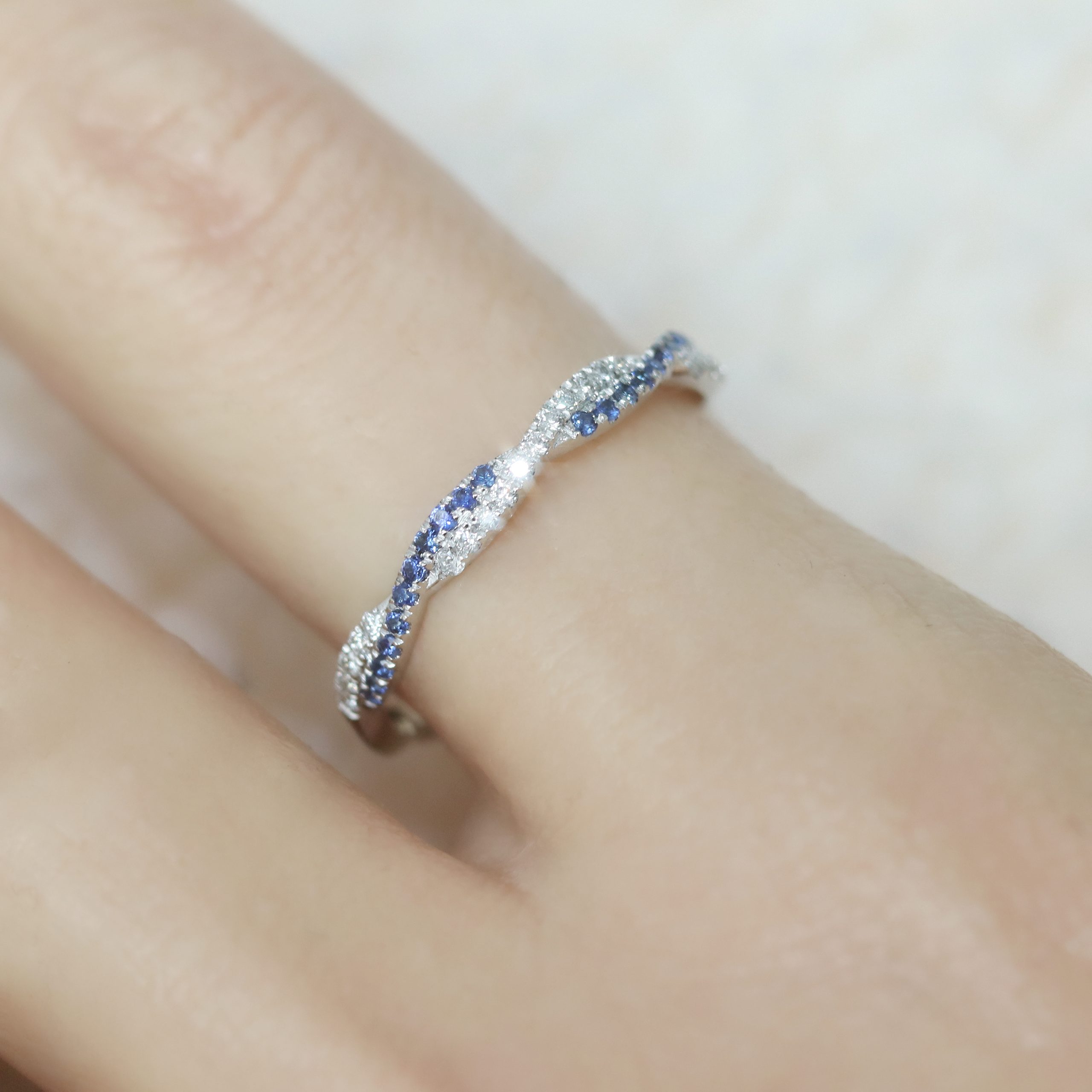 Twist Sapphire/Ruby & Diamond Ring - Image 4