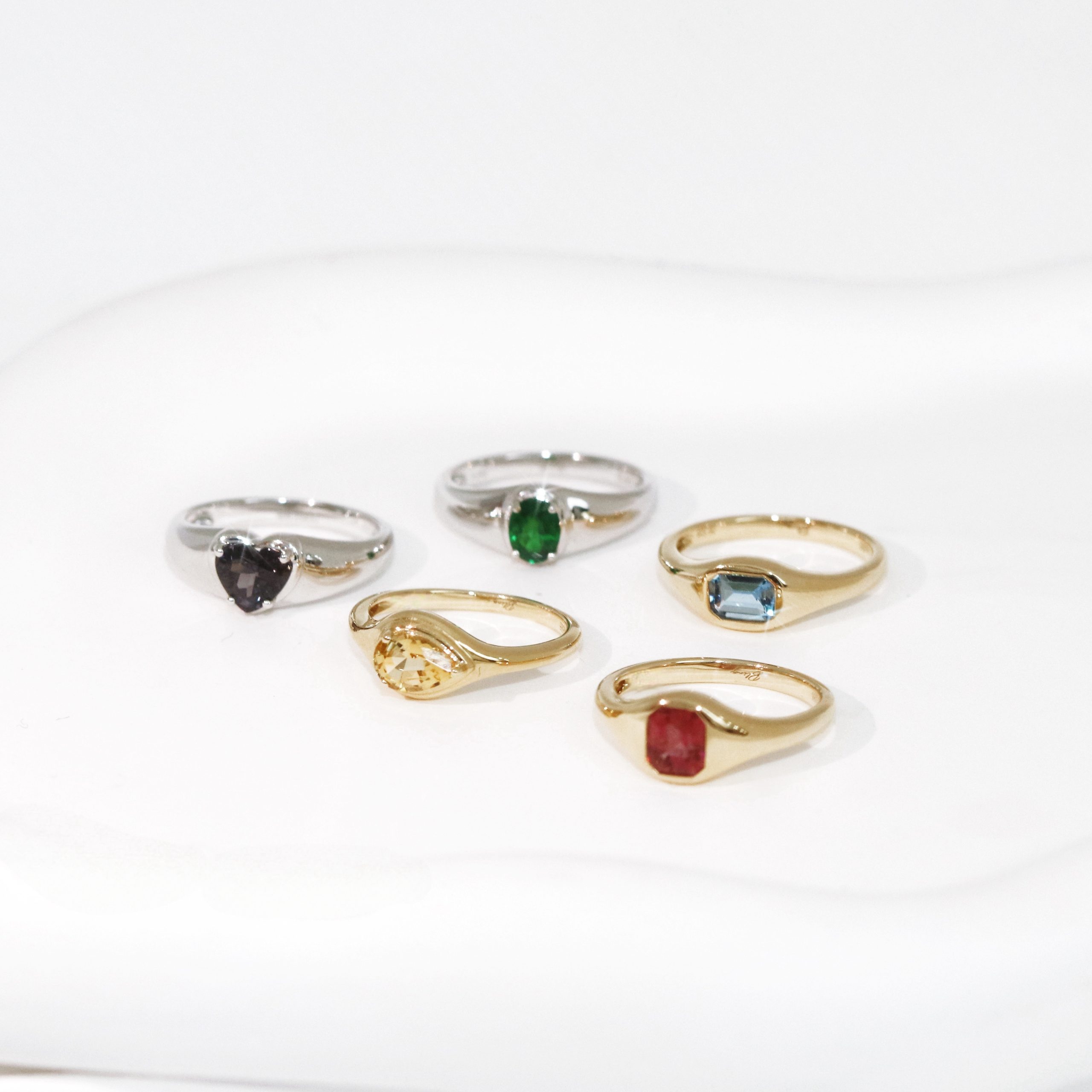 Emerald Cut Aquamarine Bezel Signet Pinky Ring - Image 6