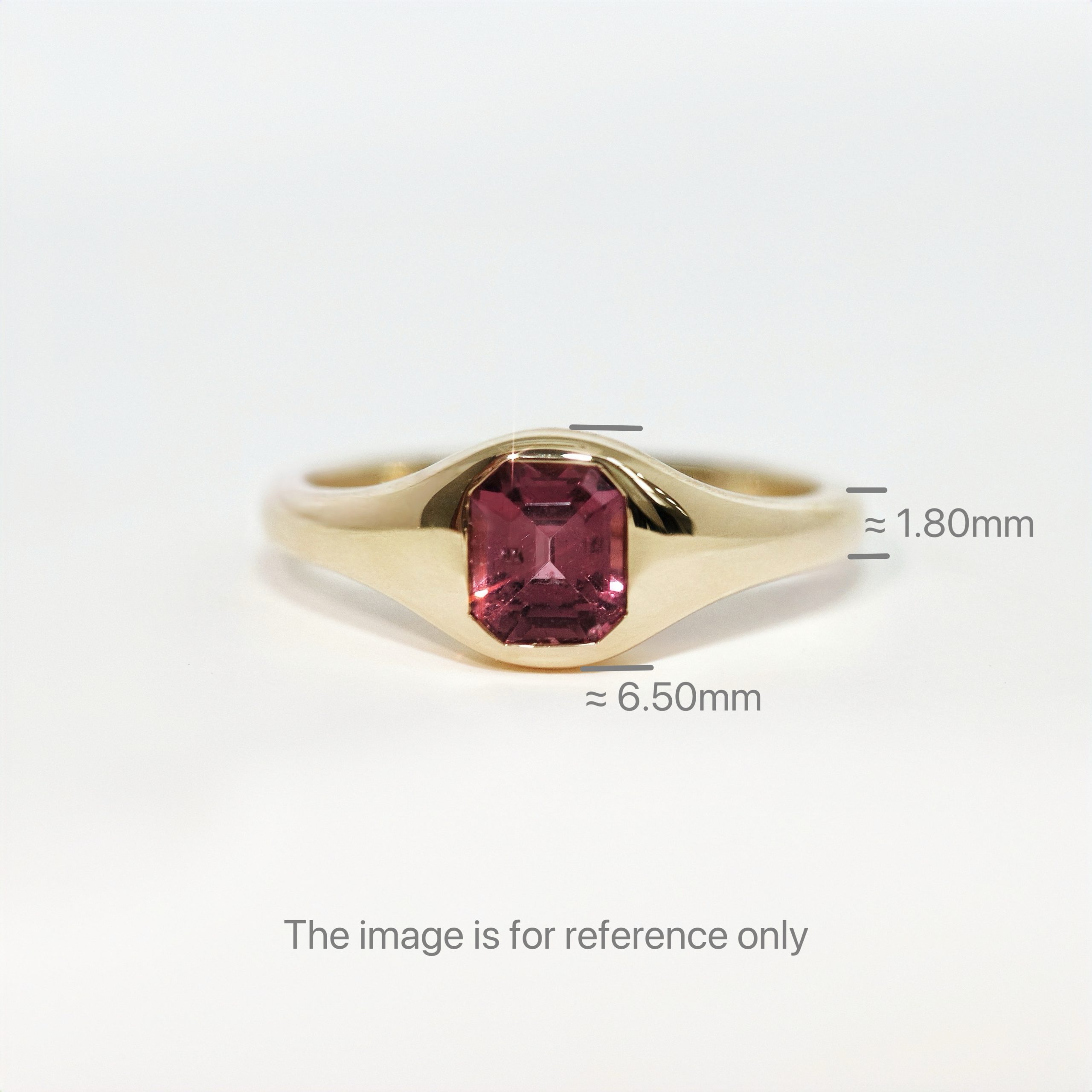 Emerald Cut Tourmaline Bezel Signet Pinky Ring - Image 5