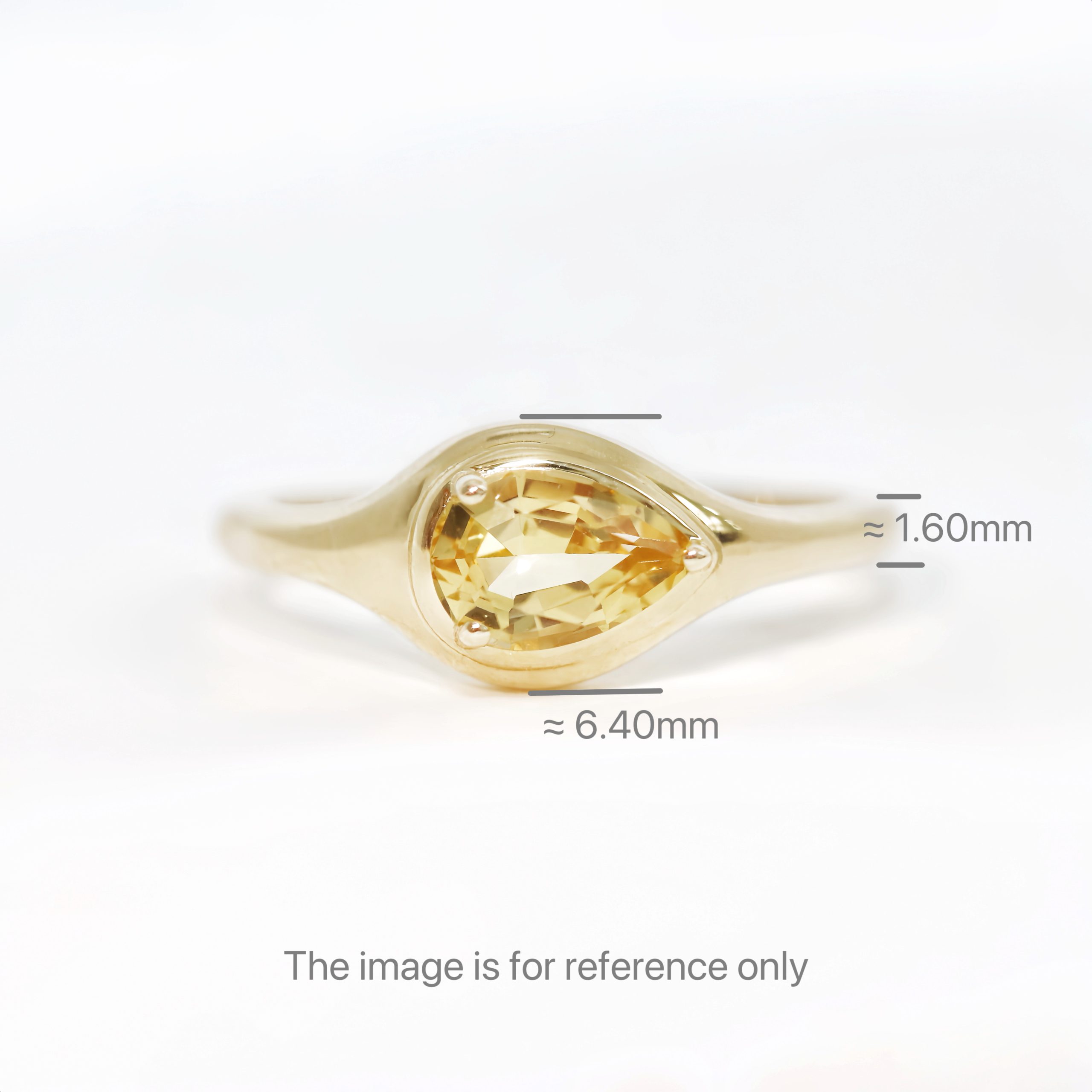 Pear Cut Imperial Topaz Signet Pinky Ring - Image 5