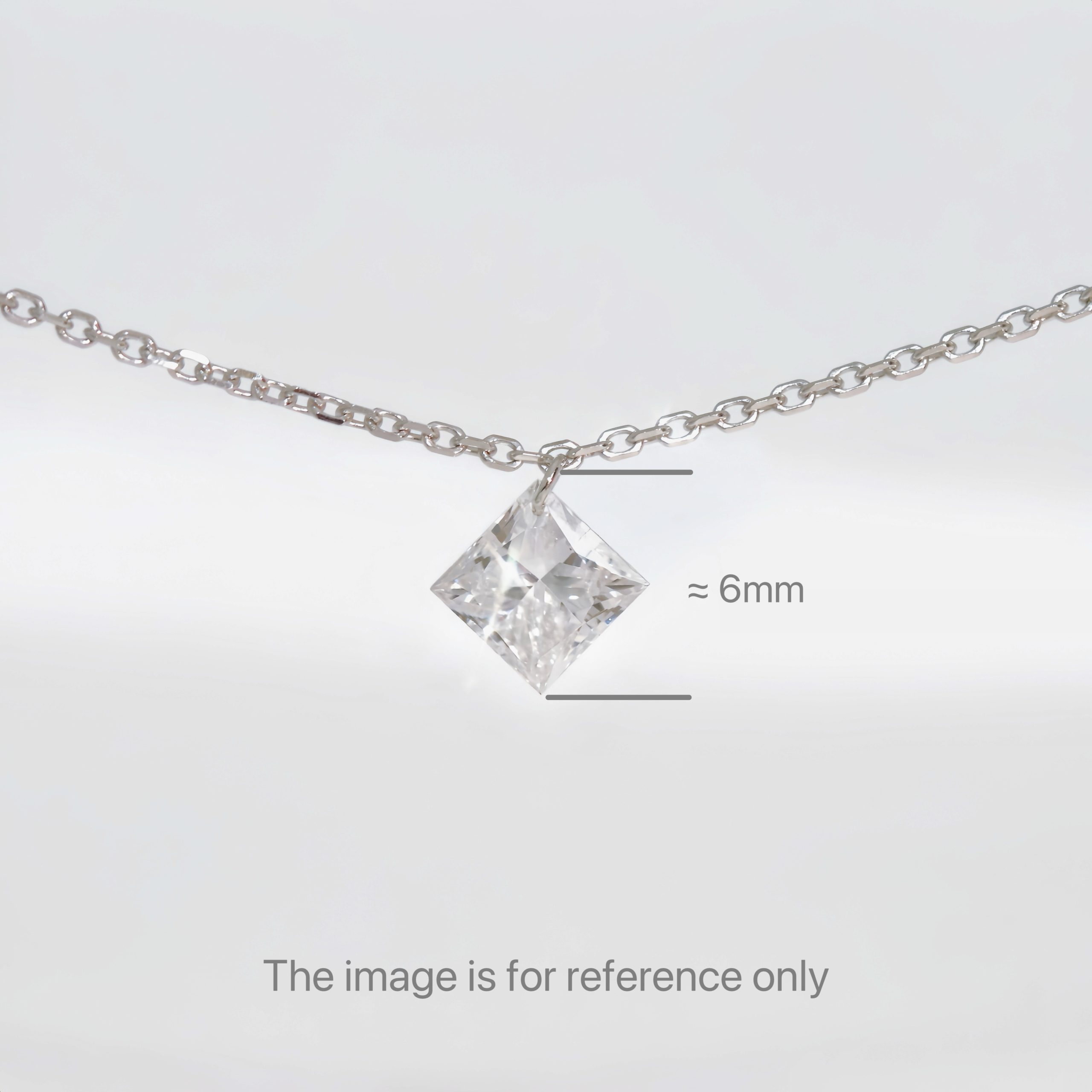 Princess Cut Laser Hole Diamond Necklace - Image 4