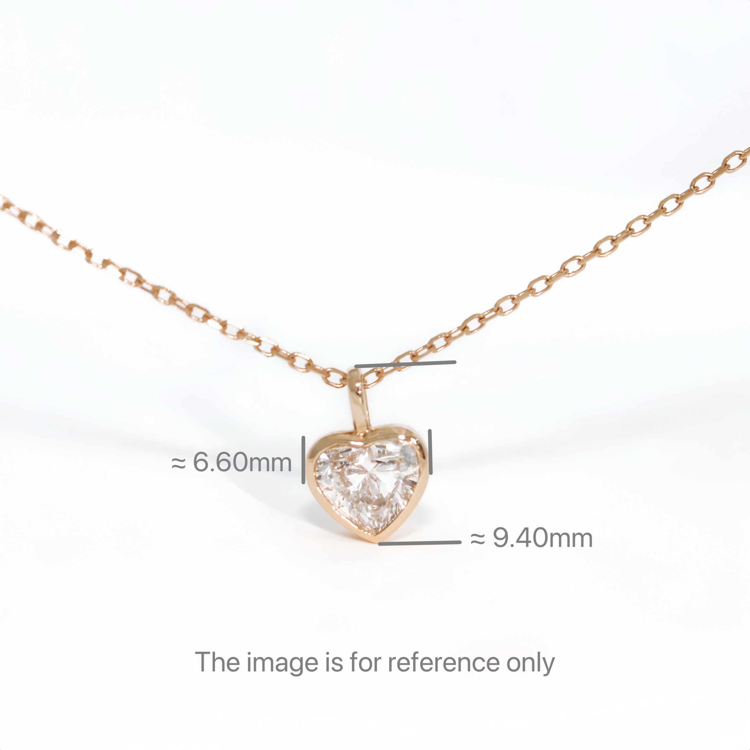 Bezel Heart Shaped Diamond Necklace. - Image 5