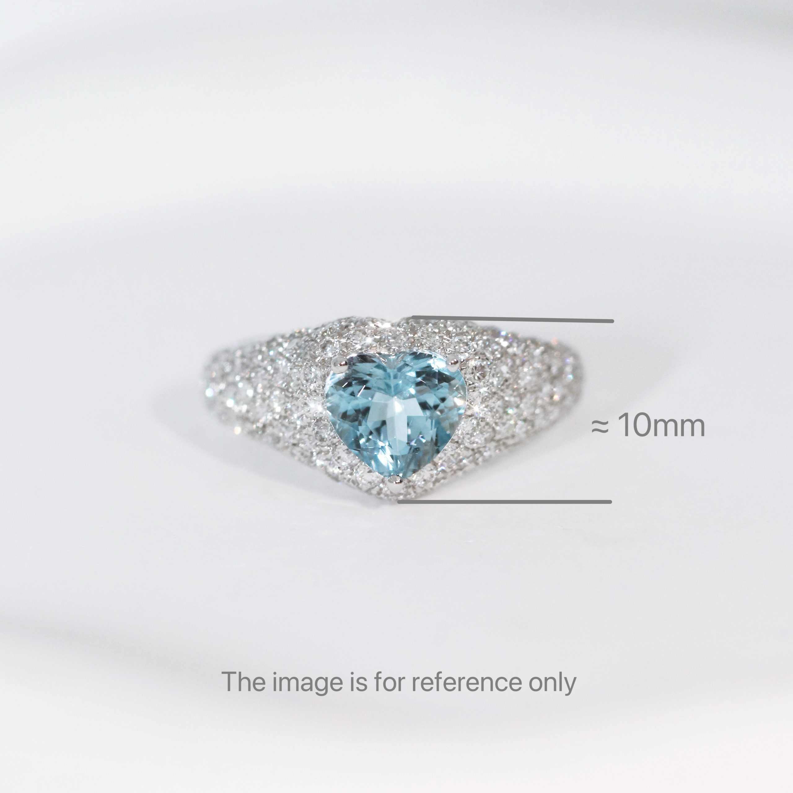 Heart Shape Aquamarine and Diamond Ring - Image 4