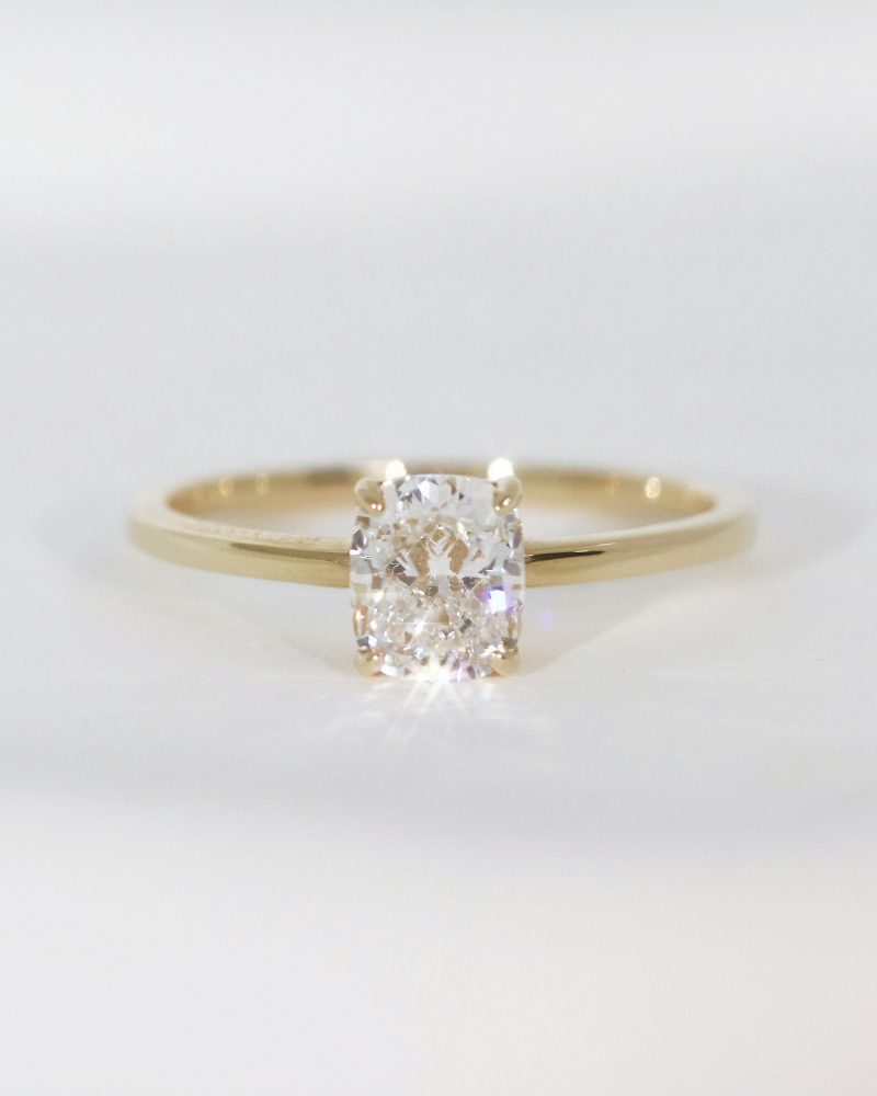 Cushion Cut Diamond Solitaire Ring