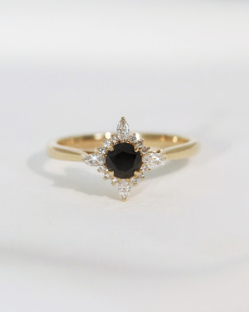 Black & White Diamond Starry Ring