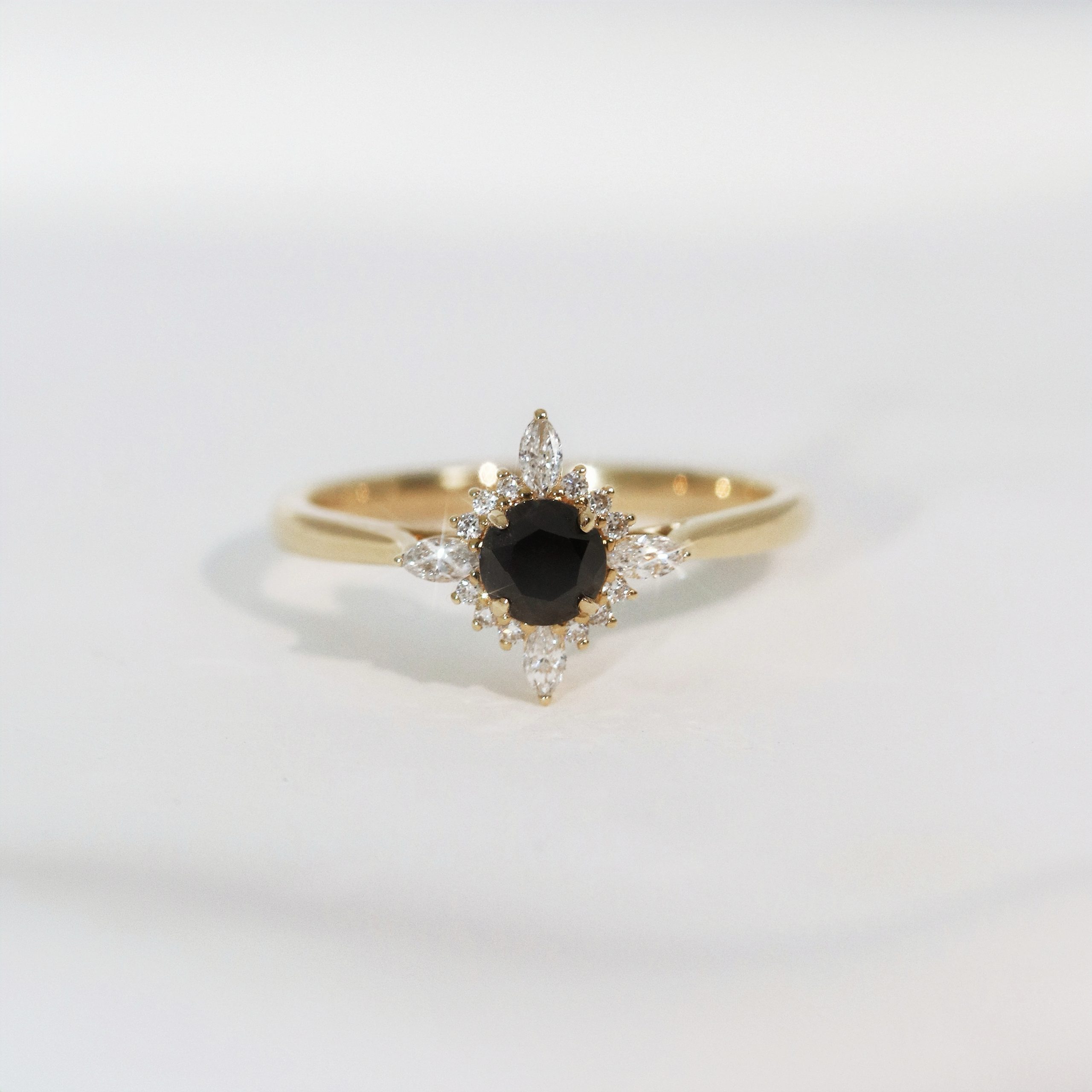 Black & White Diamond Starry Ring