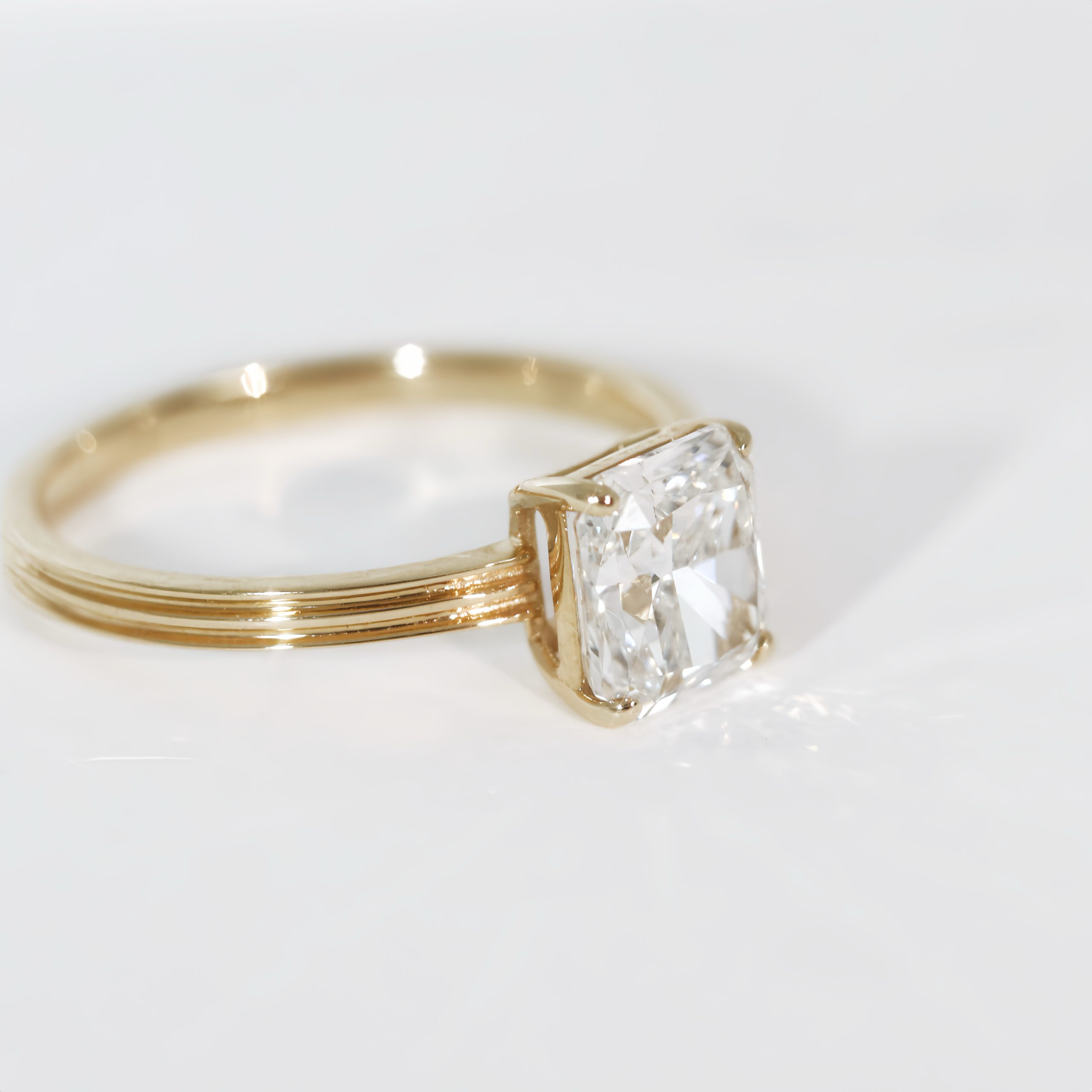 Radiant Cut Diamond Solitaire Ring - Image 2