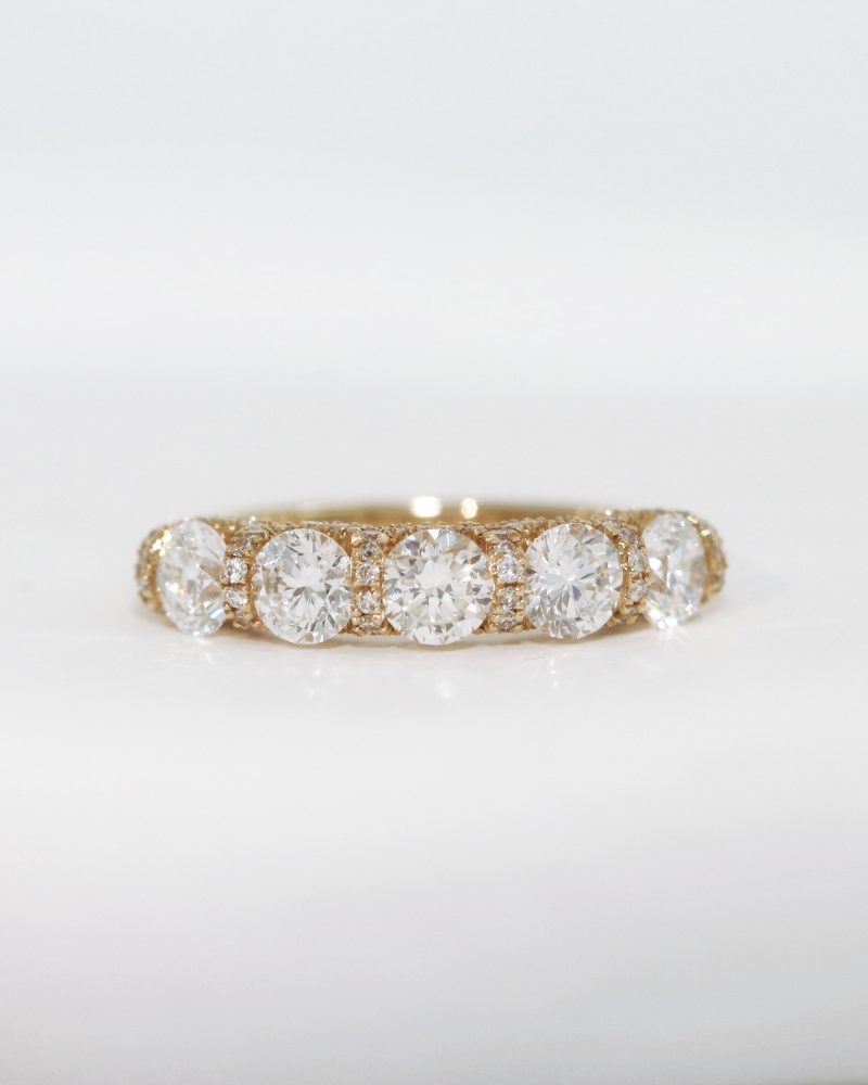 Five Stone Half Eternity Diamond Ring