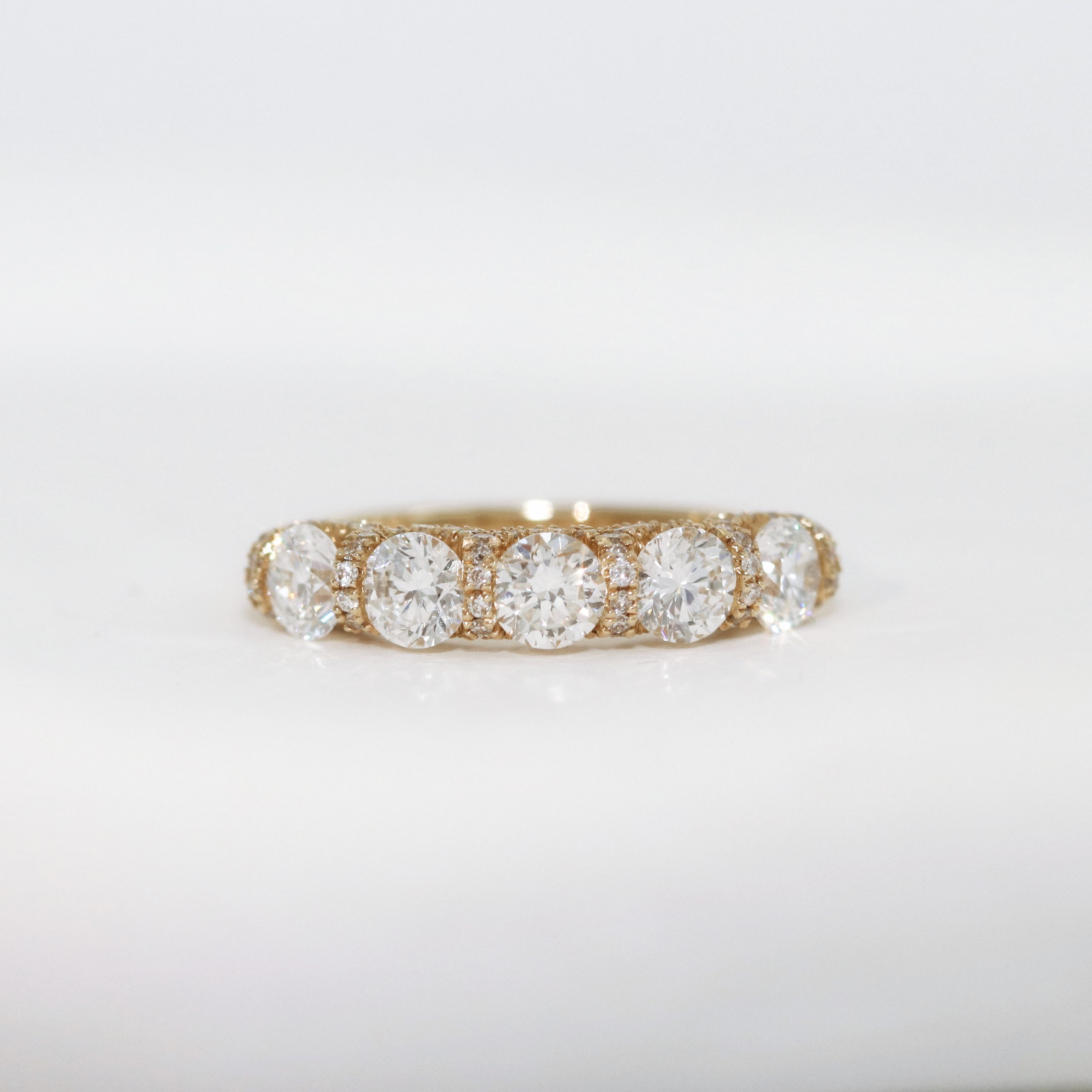 Five Stone Half Eternity Diamond Ring