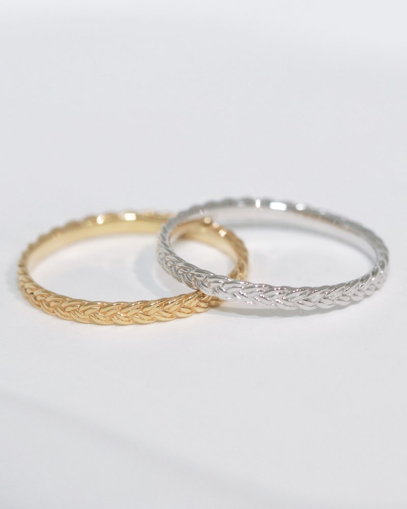 Braided Gold Wheat-Link Ring