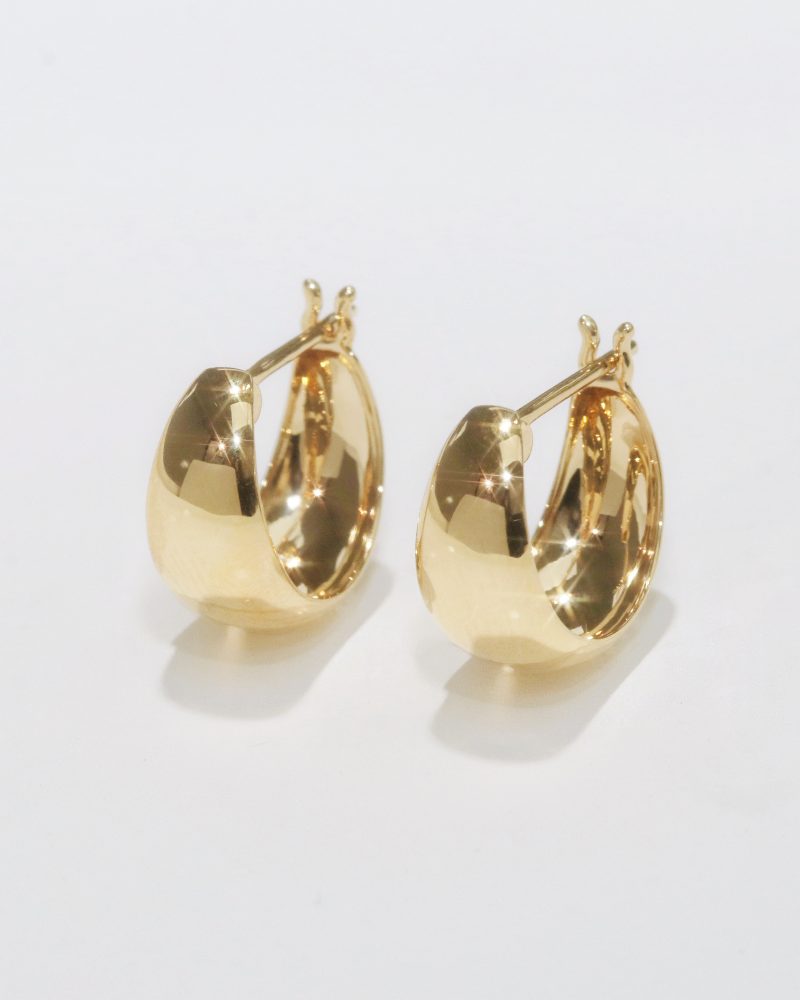 Plain Gold Chunky Hoop Earrings