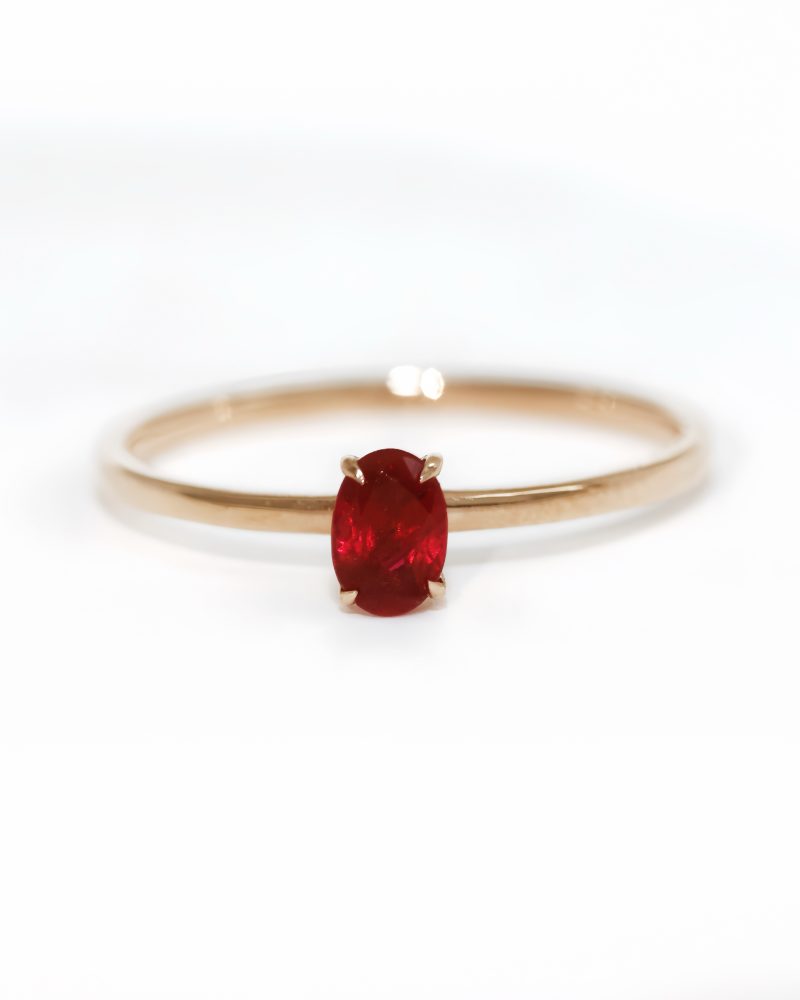 Oval Ruby Solitaire Ring