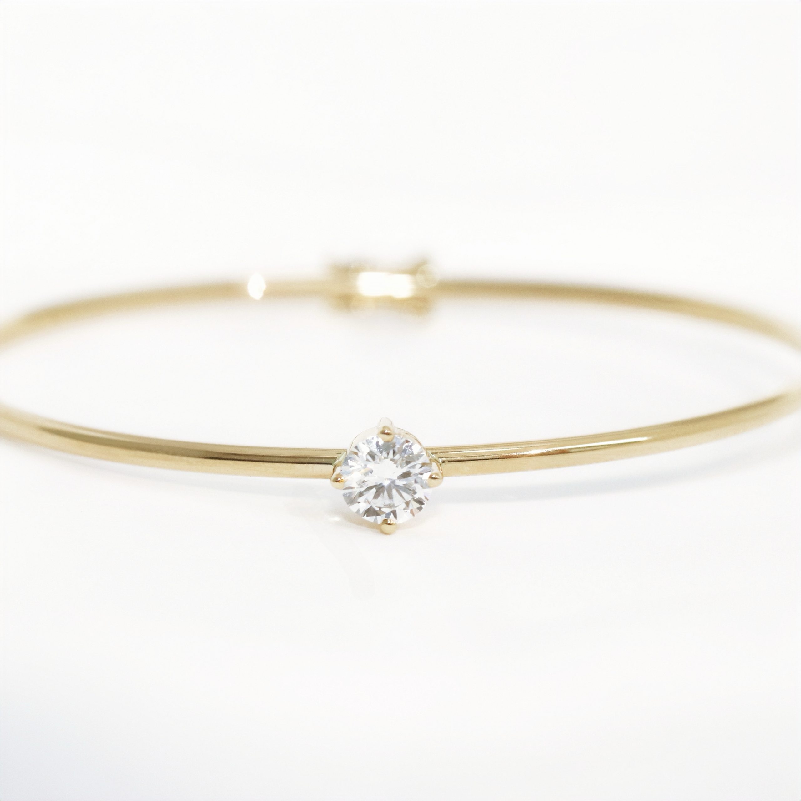 Round Diamond Solitaire Bangle - Image 6