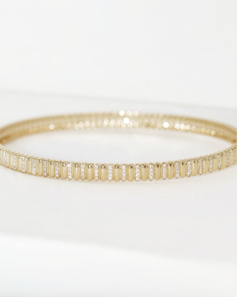 Accordion Diamond Bangle