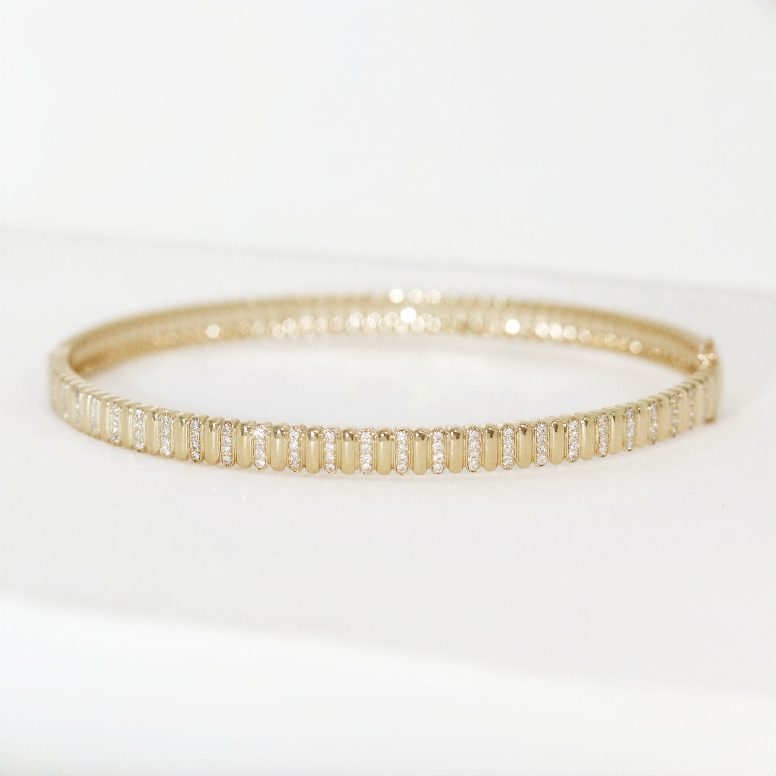 Accordion Diamond Bangle