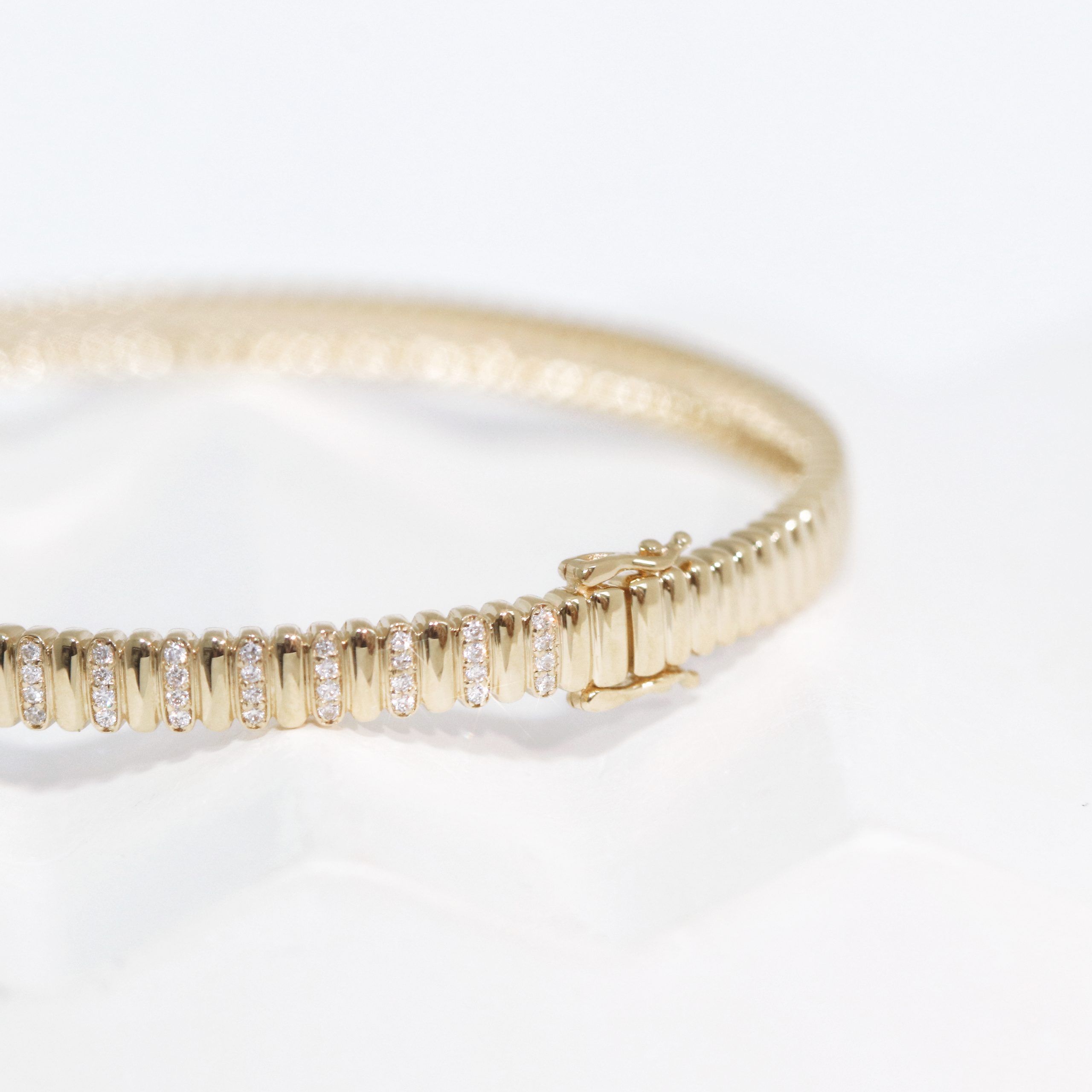 Accordion Diamond Bangle - Image 3