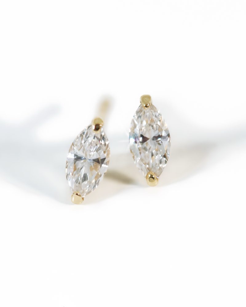 Marquise Solitaire Diamond Stud Earrings