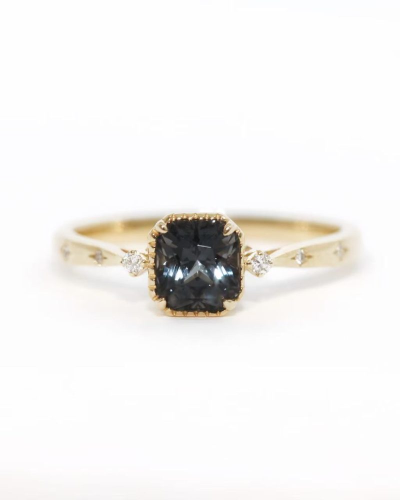 Cushion Cut Spinel Diamond Ring