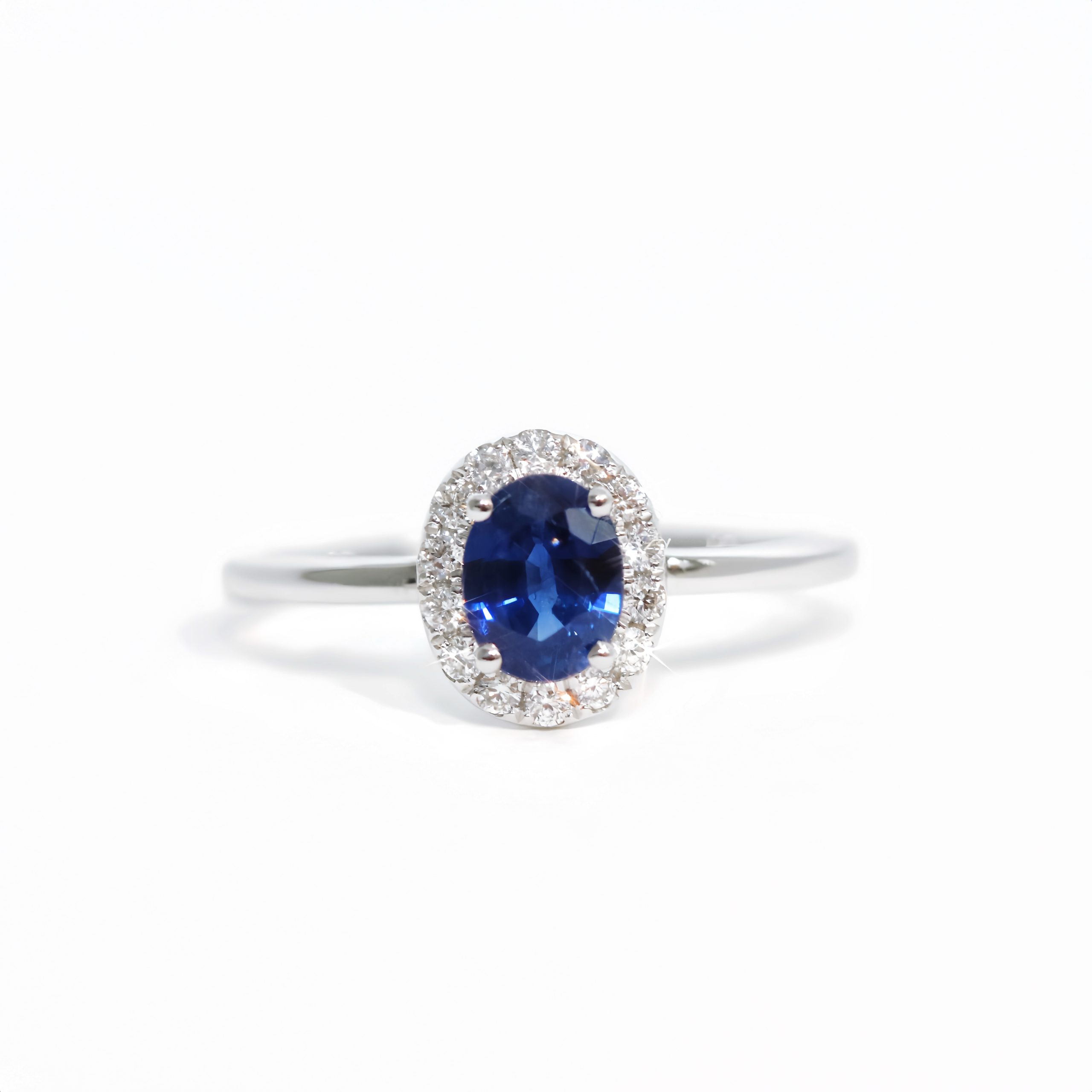 Oval Shape Sapphire and Diamond Ring