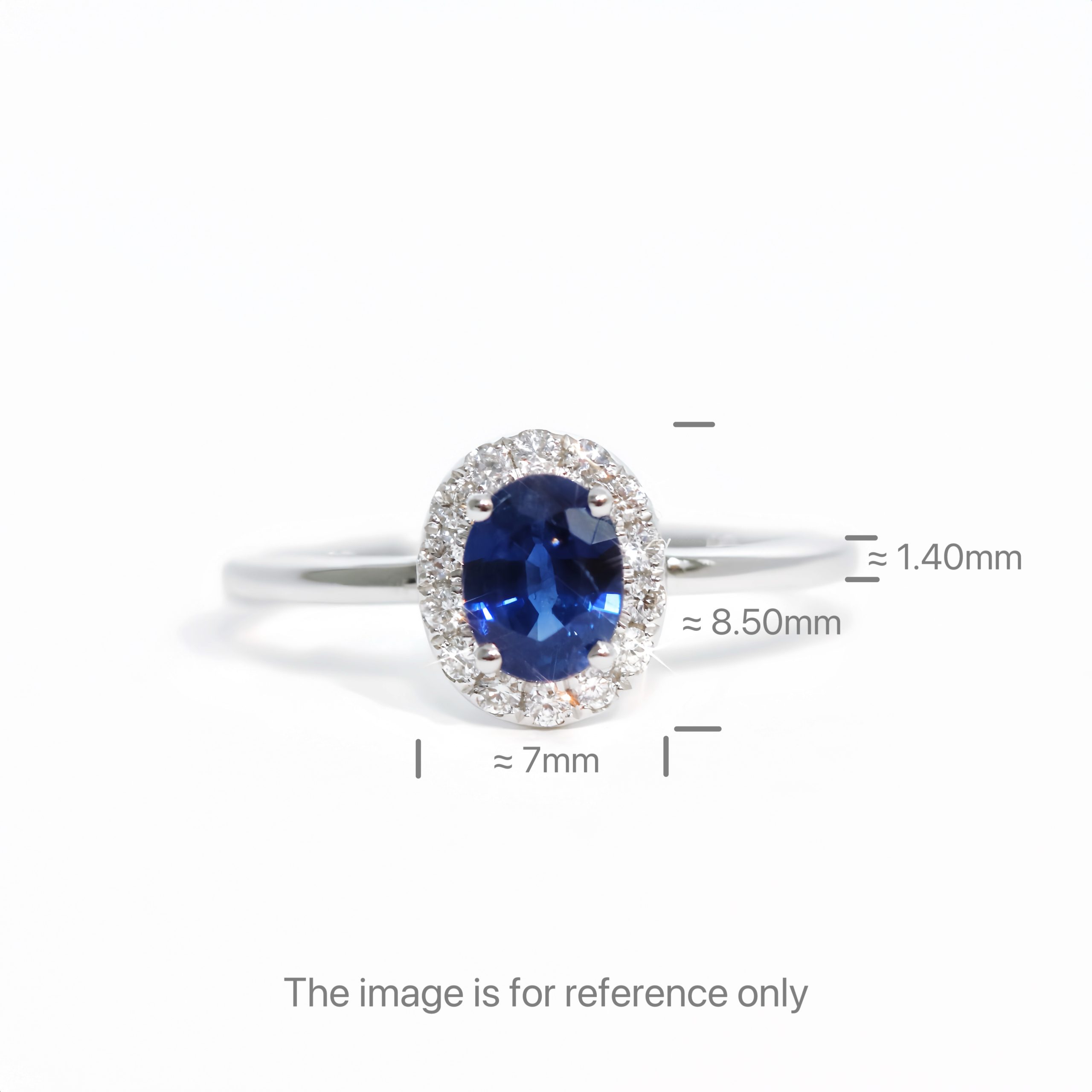 Oval Shape Sapphire and Diamond Ring - Image 4