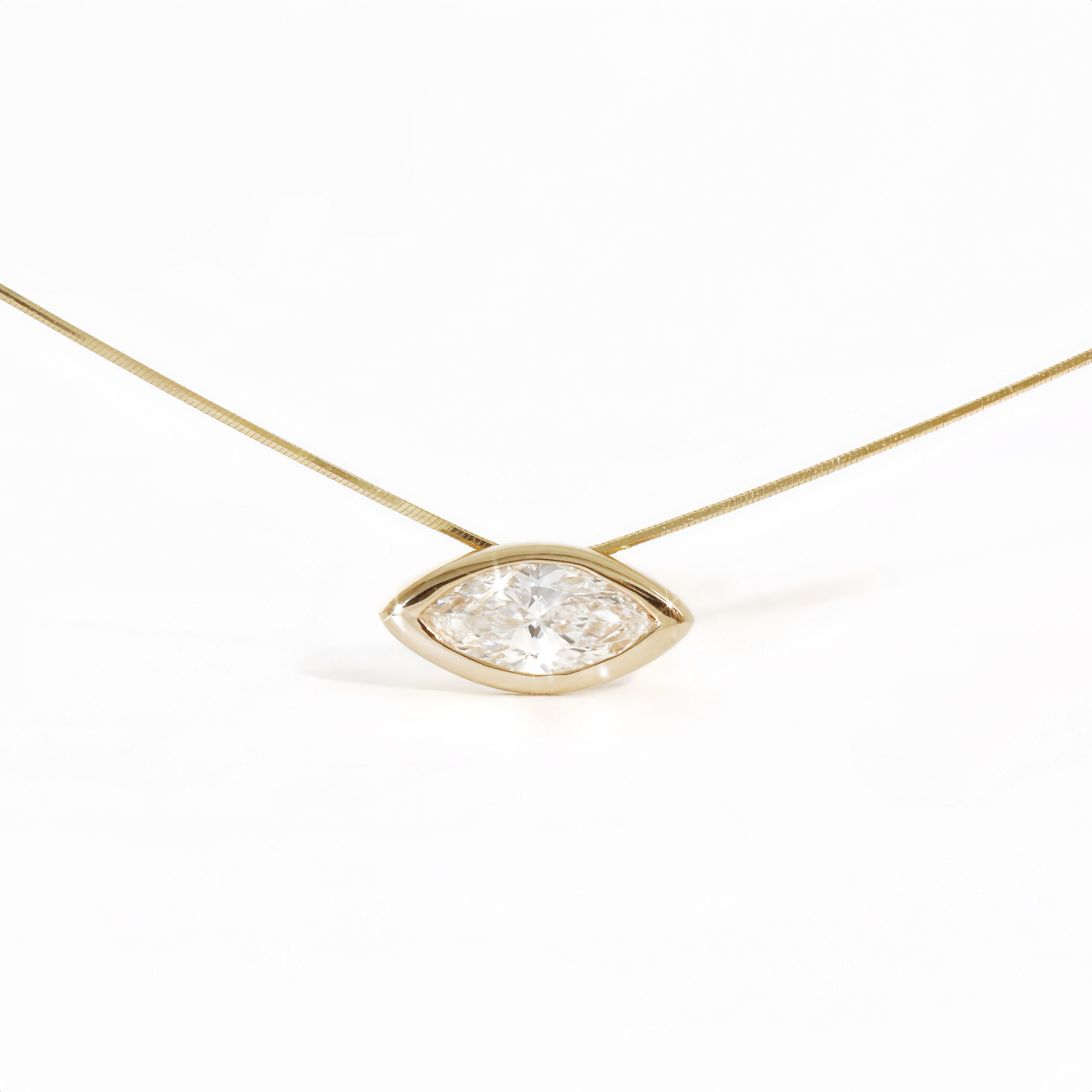 Eye of Light - Marquise Diamond Bezel Pendant - Image 6