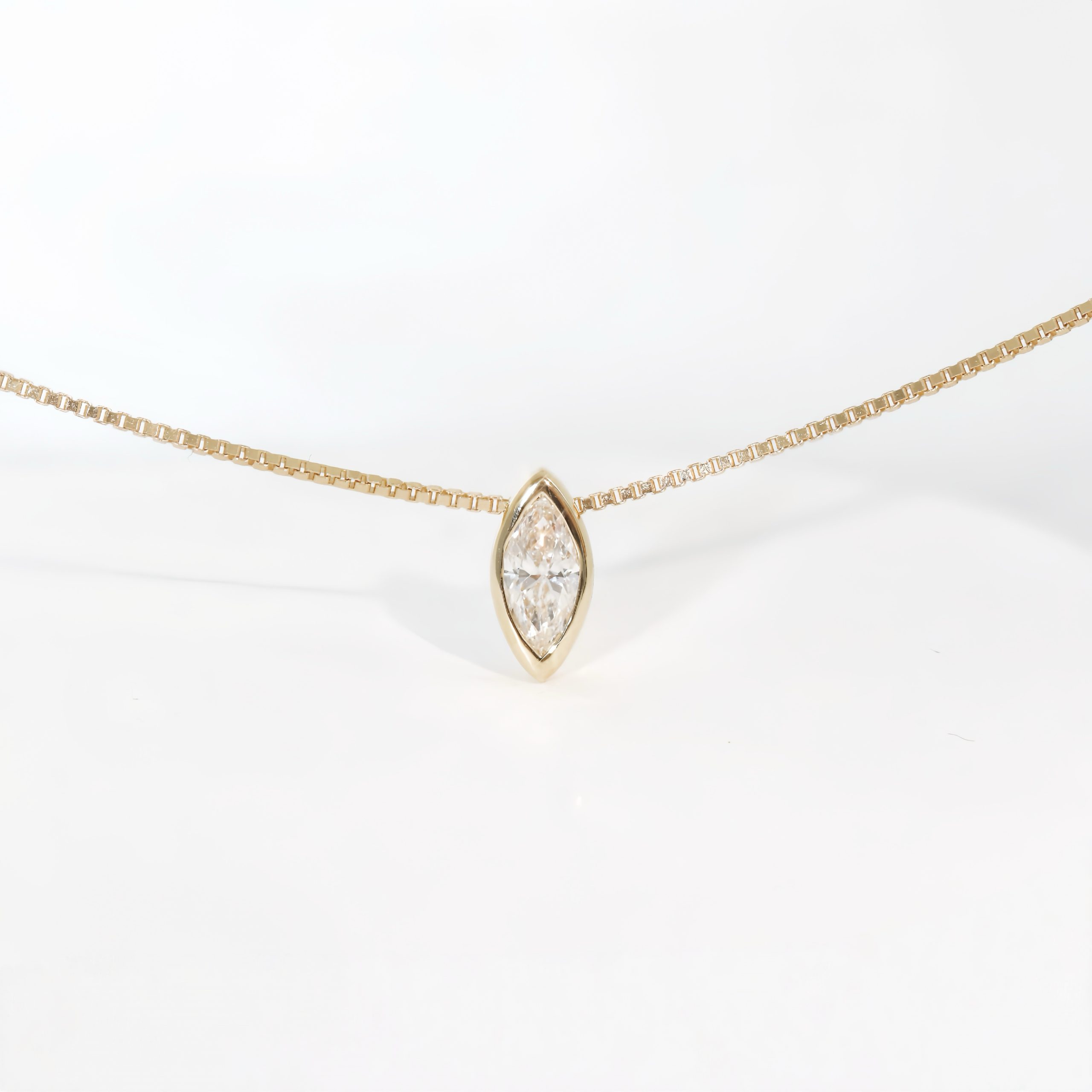 Eye of Light - Marquise Diamond Bezel Pendant - Image 4