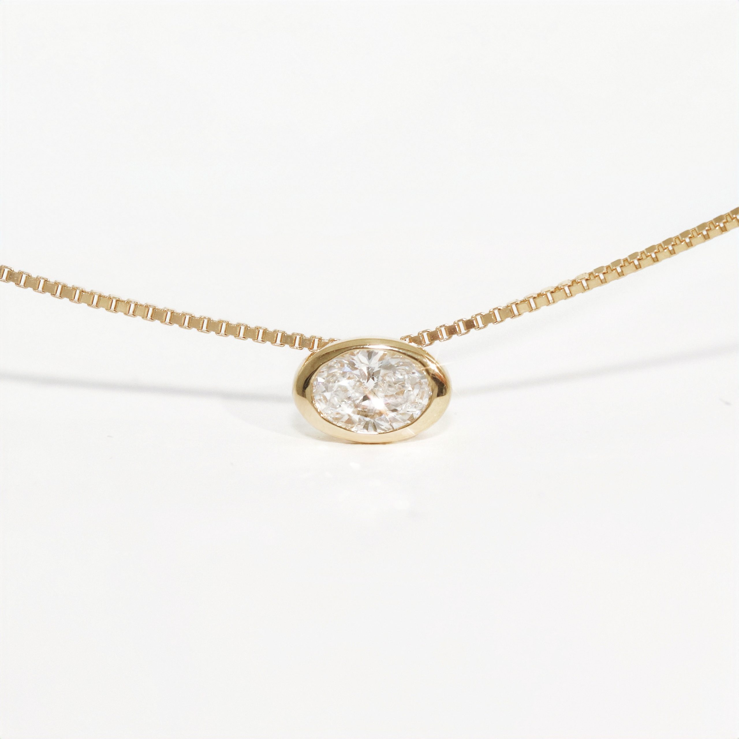 Lumina Oval - Oval Diamond Bezel Pendant - Image 4